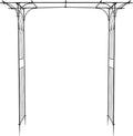 Metal Garden Arch Ornamental Outdoor Garden Plant Trellis Wedding Party Bridal Party Decoration (Black Flat Roof)
