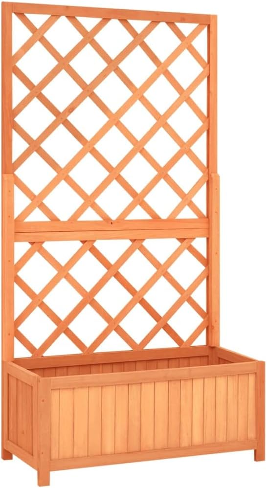 Brown Planter Crafted from Galvanized Steel Wire Durable Fencing Landscape Baskets for Garden Walls Patio - Large Rectangular Cage Easy Assembly Retaining Bed