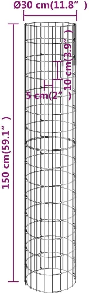 4pcs Circular Gabion Raised Beds Steel Outdoor Patio Terrace Lawn Home Gardening Planter Basket Gabion Cage Flower Pot Stand for Outdoor GardenØ11.8x19.7/39.4/59.1/78.7 -AA