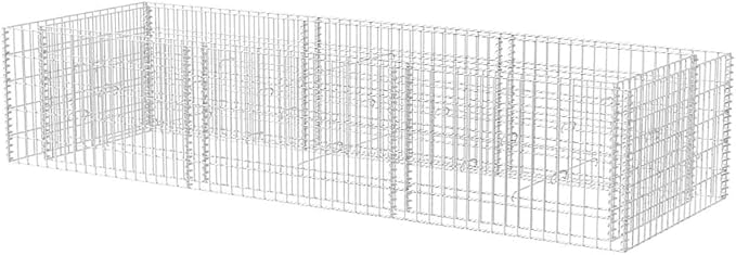 Gabion Raised Bed Gabion Mesh Planter Outdoor Metal Raised Garden Beds for Growing Vegetables Flowers Herbs and Succulents Steel 106.3x35.4x19.7
