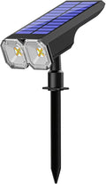 Outdoor Waterproof Solar Spotlights Abs Material Eight Rgb Light Choices 90° Head Adjustable Solar And U Power Great For Pathway Patio Garden Garage