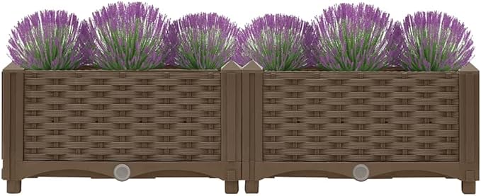 Raised Bed Brown Polypropylene Medium Durable Raised Bed Gardening Pots &amp Planters 316512