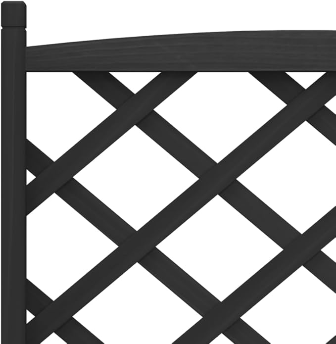 Solid Wood Garden Planter with Trellis Wood Raised Garden Bed Planter with Trellis Outdoor Garden Box for Climbing Plants Black Solid Wood Fir-770