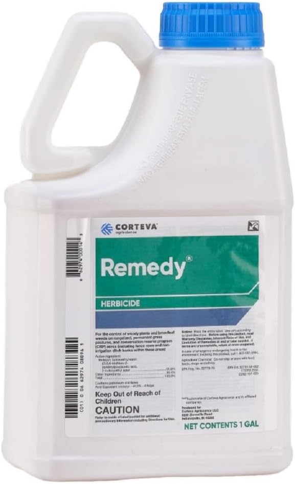 Remedy Specialty Herbicide Weed Killer &amp Brush Control At Rangeland Pasture and Fence Lines Triclopyr Concentrated Use Alone Or Tank Mix With GrazonNext/ForeFront HL Herbicide 1 Gallon