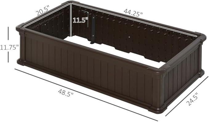 Raised Garden Bed Outdoor Brown HDPE Raised Large Planter Raised Beds for Vegetables Flowers &amp Herbs