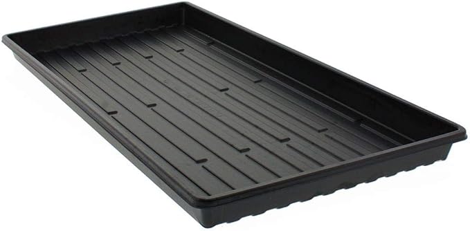 Microgreen Trays with Holes 100 Pack Black Heavy Duty Shallow 1020 Tray Grow SeedlingsWheatgrass Hydroponics