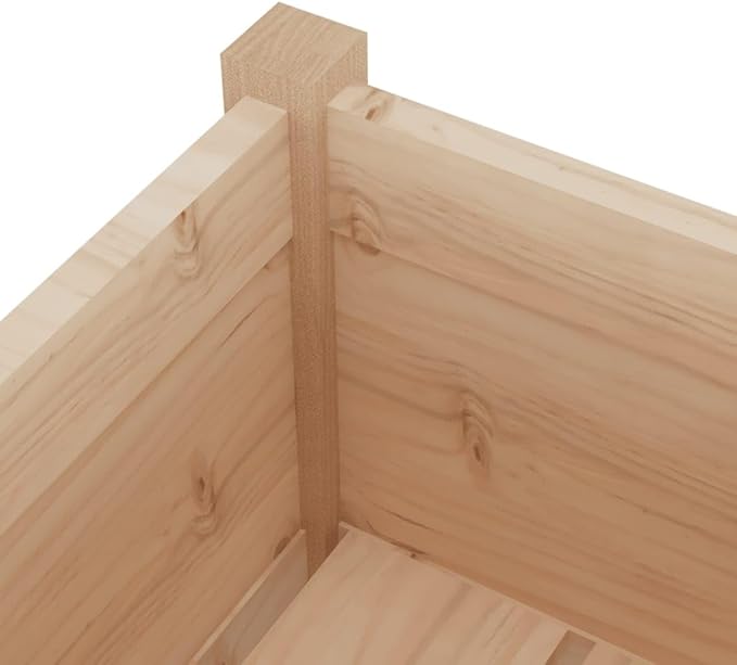 2 pcs Growing Wooden Raised Planter Box with Legs Raised Garden Bed Wood Planter Box Stand for Backyard Patio Balcony Natural 27.6x27.6x27.6 Solid Wood Pine
