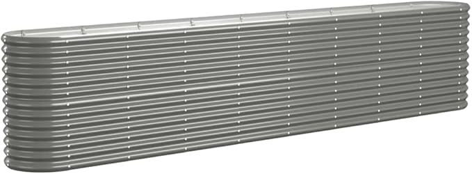 SKM Garden Raised Bed Powder-Coated Steel 130.7x15.7x26.8 Gray (18.28 KG/40.216 LBS)