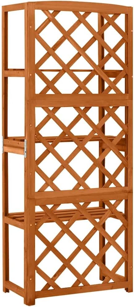 Wooden Trellis with Shelves Garden Trellis Wooden Plant Stand with 3 Shelves 21.7x11.8x55.1 Solid Fir Wood-662