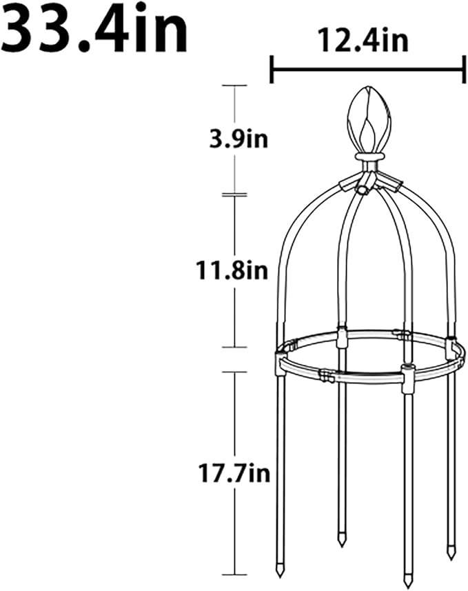Garden Trellis for Climbing Plants Plant Trellis Tomato Cages and Supports for Vines Crop Garden Outdoor Indoor Potted Plant Support Plant Cage for Flower Vegetable Vines (M:85cm/33.4in)