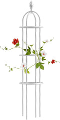 Garden Trellis for Climbing Plants Heavy Duty Strong Tubular Plant Cage Metal Garden Trellis Plant Support for Climbing Vines for Flowers Vegetable Fruits Vines SupportWhite180cm