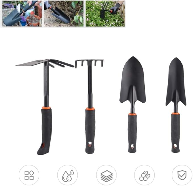 Tyenaza 4Pcs Garden Tool Set Indoor Plant Tools Set Indoor Gardening Tools Small Garden Shovel Hand Tools Set Edging Shovel Indoor Plants Tools Home Gardening Accessories for
