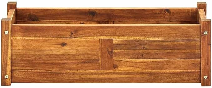 vidaXL Garden Raised Bed Wooden Raised Flower Bed for Flowers and Plants Solid Acacia Wood Planter Outdoor and Indoor Use Brown