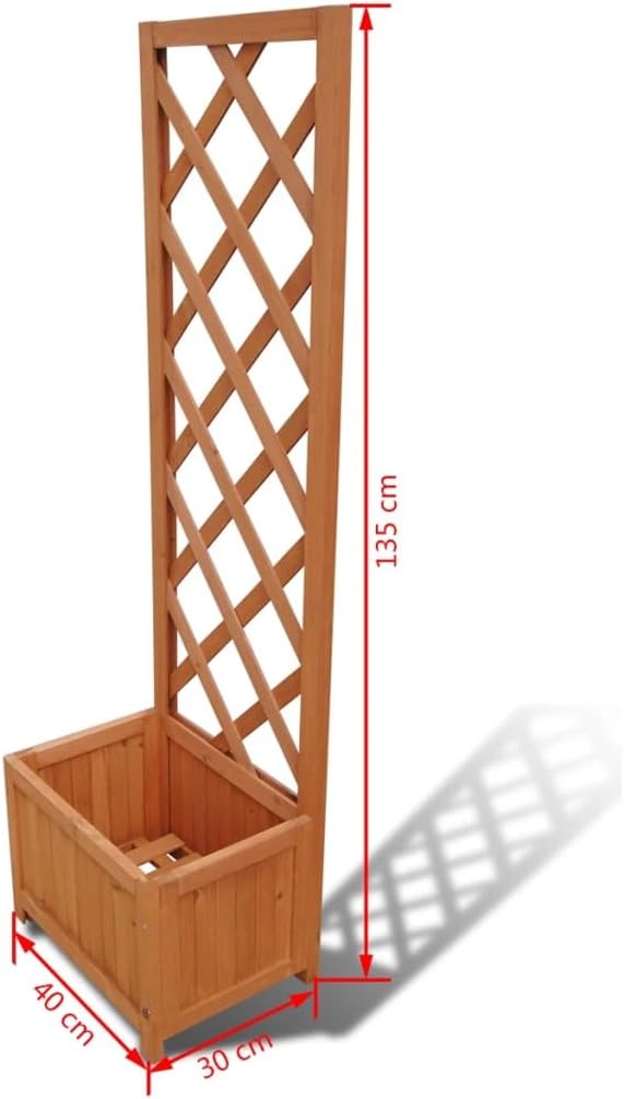 Solid Wood Trellis Planter Raised Garden Bed with Built-in Support Large Outdoor Planter Box for Flowers Vegetables and Climbing Plants 1'4 x 11.8 x 4'5 Easy Assembly Durable Construction