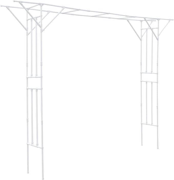 11.8x8.9ft Large Garden Trellis for Climbing Plants Heavy Duty Steel Arch Trellis for Outdoor Cucumber Grape Rose Pea Flower Plant Support Garden Arch for Wedding Arch Decor (White)