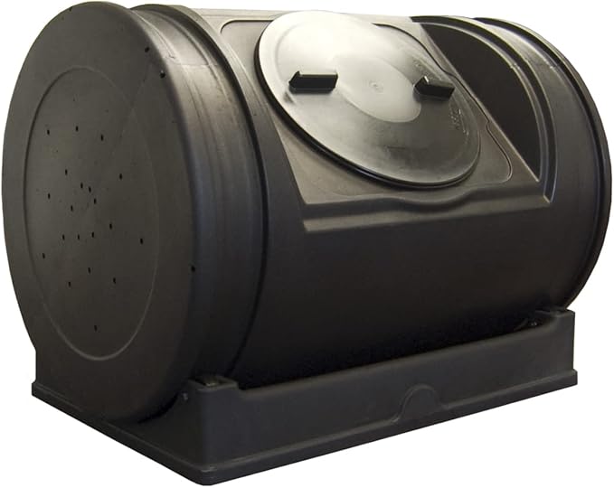 Good Ideas Compost Wizard Jr 7 Cubic Feet Outdoor Home Garden Compost Bucket Storage Container with Carrying Handles Black