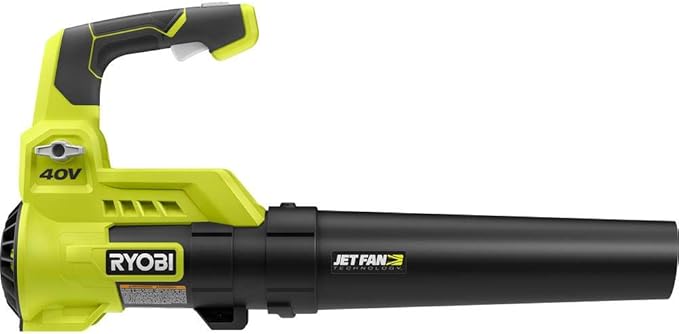 RYOBI 110 MPH 525 CFM 40-Volt Lithium-Ion Cordless Jet Fan Leaf Blower (Battery &amp Charger Not Included Bare Tool Only)