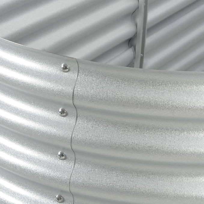 Garden Raised BedOutdoor Galvanized Planter Overhead Garden Box for VegetablesPlantsFlowersHerbsFruits Large Metal Raised Garden Beds 126x31.5x17.3 Galvanised Steel Silver
