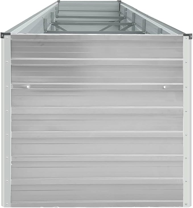 Garden Raised Bed Galvanized Steel 157.5x31.5x17.7 Gray