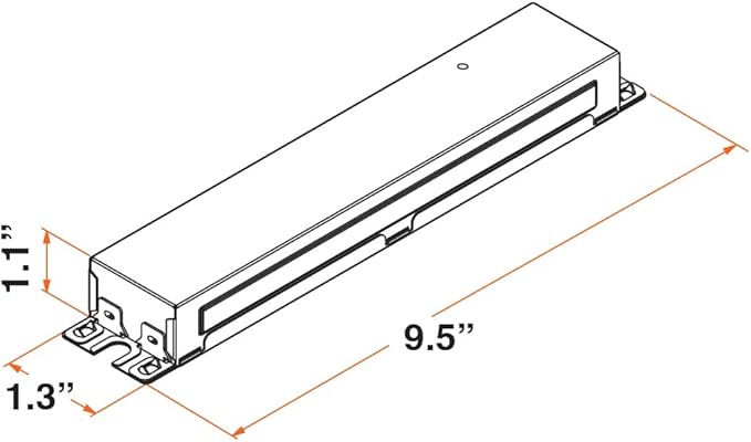 LEDVANCE 4-Lamp 32W T8 High Efficiency Instant On Electronic Ballast Universal (120-277) Black- 1 Pack (75866)