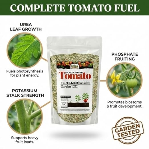 Old Cobblers Farm™ Wicked Growth Tomato Fertilizer– Prevents Blossom End Rot Boosts Fruit Flavor &amp Yield Plant Food for Heirloom Cherry &amp Beefsteak Tomatoes (5/10/15/20lbs)(15 lbs)