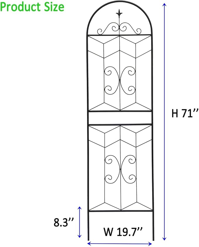 4 Pack Rustproof Metal Garden Trellis 71 x 19.7 for Climbing Plants and Outdoor Decor
