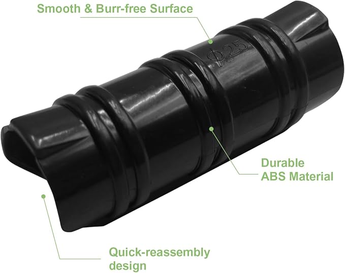 60PCS Greenhouse Clips 1 Inch Greenhouse Clamps Gardening and Farming Tube Clips ABS Plastic Clamps for PVC Pipe Greenhouse Film Sunshade Nets &amp Row Covers (Black)