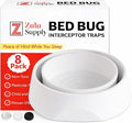 Bed Bug Interceptor Traps – White 8-Pack Passive Monitor &amp Detection Trap – Universal Fit for Bed &amp Furniture Legs – Reusable Non-Climbable Wall Pest Control Protection (White 8-Pack)