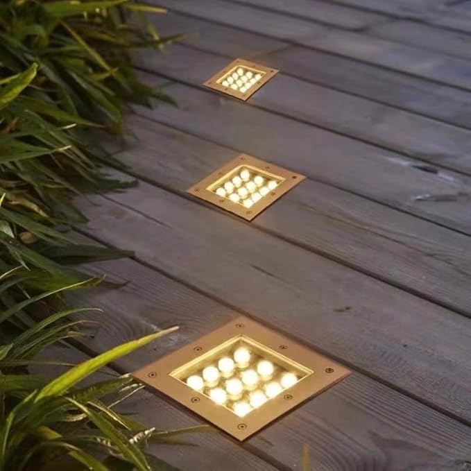 Outdoor Ground Light Square Underground Light IP66 Waterproof AC85-110V LED Buried Lights for Garden Yard Driveway Deck Pathway Landscape Lamp