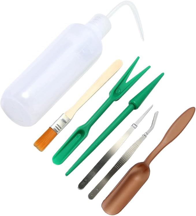 Toyvian 21pcs Gardening Hand Tools Set Plant Accessories Transplanting Tool Tweezers Trowel for Succulents Miniature Gardening