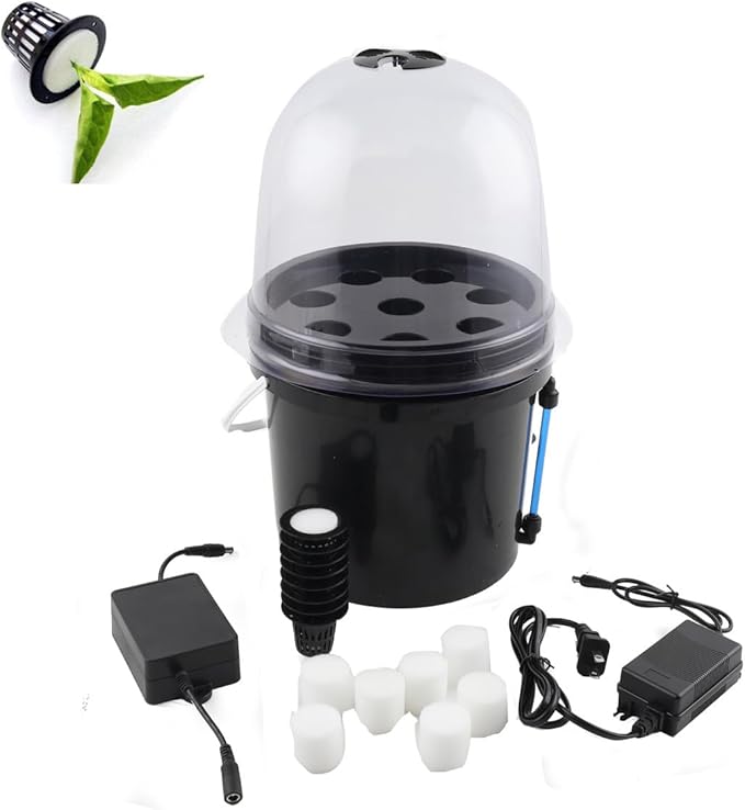 Hydroponics Seedling Cloning System Kit Fog Seedling Box 8 Holes 5L Soilless Hydroponic Equipment Seedling Cultivation Aeroponic Propagation Kit Hydroponics Planting Growing Kit