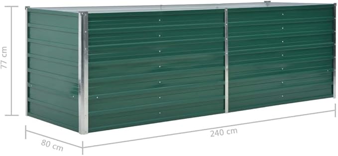 Garden Planter Raised Bed Galvanized Steel Patio Flower Plant Vegetable Bed with Open Bottom Lawn Backyard Outdoor Patio DIY Decor 94.5x31.5x31.3 Green