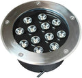 2pcs/lot AC220V/12V 9w/12w LED Round Inground Lamp 304 Stainless Steel Cover Red/Yellow/Blue/Green/Purple Light IP67 Waterproof LED Embedded Spotlight (Size : 9w-AC220V-color Light)