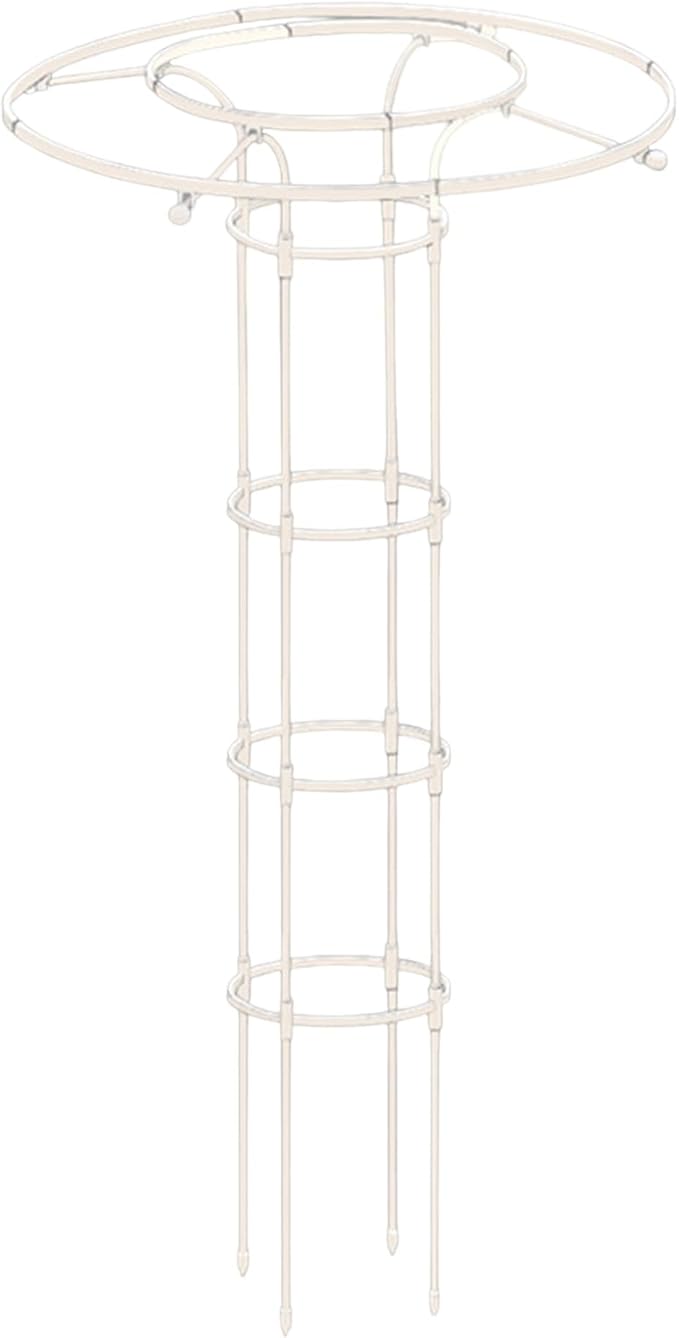 Tower Obelisk Garden Trellis Tall Metal Support Garden Frame Trellis for Indoor/Outdoor Climbing Vines and Flowers(White210cm)