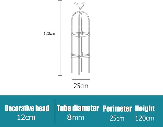 Garden Trellis for Climbing Plants Metal Garden Obelisk Trellis for Climbing Plants Outdoor with Auto Sensor Solar Light for Raised Beds Vines Cucumbers Tomato Cage(25 * 120cm/9.8*47.3)