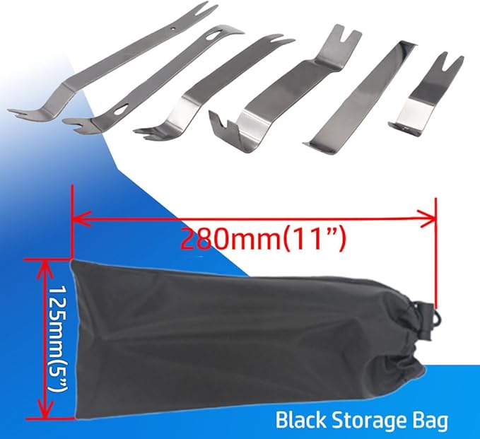 8PCS Paver Removal Tool SetStainless Steel Paver ExtractorMulti-Functional Pry Bar Set for Garden Lawn Yard Patio Brick Block Replacement with Black Storage Bag