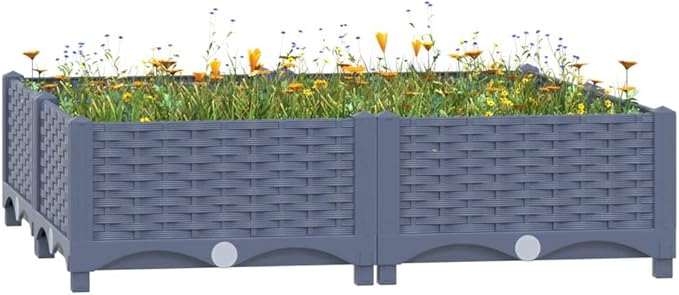 Raised Bed PlanterGarden BedGalvanized Raised Garden BedPlanter Raised bedsGalvanized Planter31.5x31.5x9.1 Polypropylene