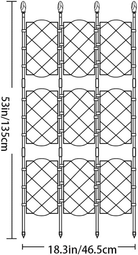 Black Garden Trellis for Climbing Plants35in53in Tall Plant Trellis Frame for Potted PlantsTall Plant Trellis Frame for Climbing Vines Flower Vegetable Rose Indoor Outdoor Trellis ( Size : 53in/135