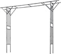 Sturdy Steel Outdoor Garden Trellis &amp Wedding ArchOutdoor Metal Climbing Plant Trellis for Vines FlowersGrapesGarden Arch11.8ft x 8.9ft (Black)