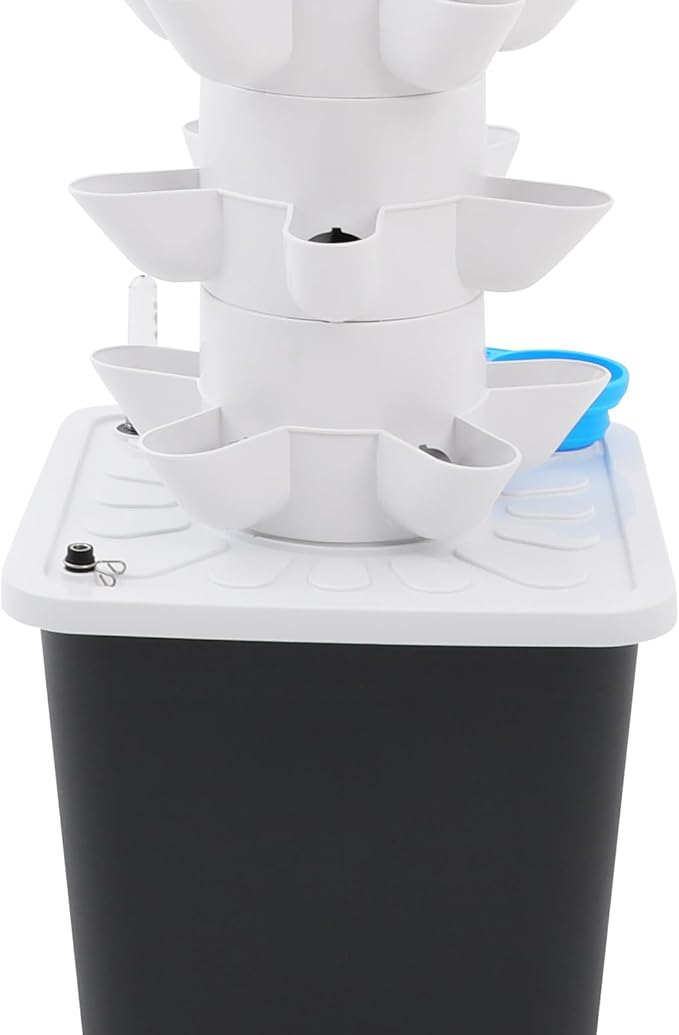 Hydroponic Growing System 7-Tier 35-Plant Vegetable Planter Tower Outdoor Indoor Garden Vertical Planter Germination Kit with Water Pump &amp Intelligent Water Circulation for Gardening Lover