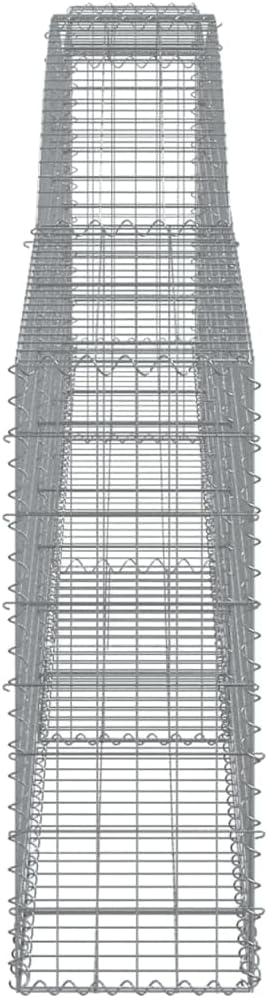 Arched Gabion Basket Set 2 Pcs 157.5 x 11.8 x 31.5/39.4 Galvanized Iron Garden Planter Box Decorative Outdoor Raised Garden Bed Sound Insulating Fence