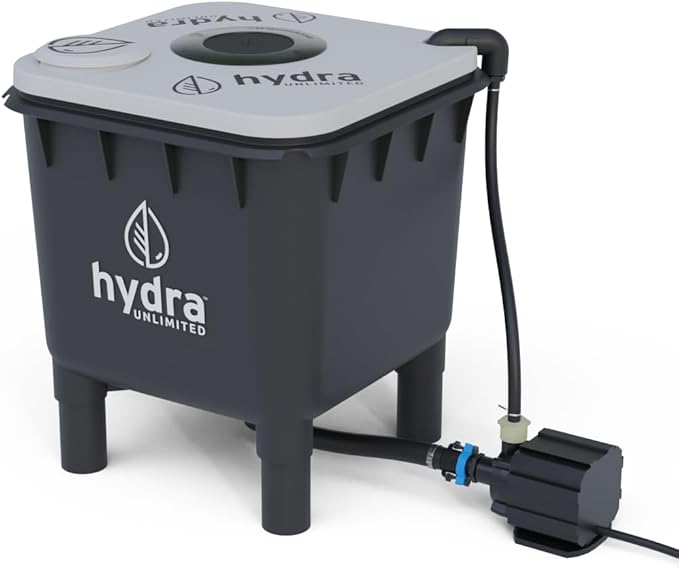 Hydramax Home Bucket Deep Water Culture Hydroponic System with Pump and air circulators for Indoor Growing of Vegetables Fruits and Medicinal Herbs (1-Bucket)