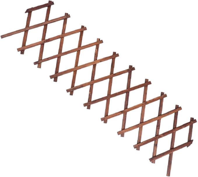 BESPORTBLE Outdoor Garden Trellis Carbonized Wood Plant Climb Support Expandable Fence Plant Cage Wall