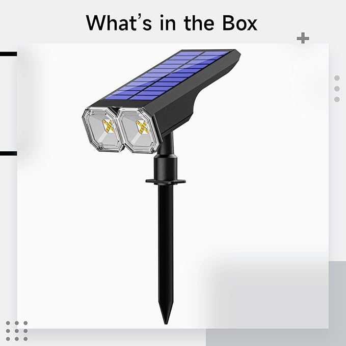 Outdoor Waterproof Solar Spotlights Abs Material Eight Rgb Light Choices 90° Head Adjustable Solar And U Power Great For Pathway Patio Garden Garage