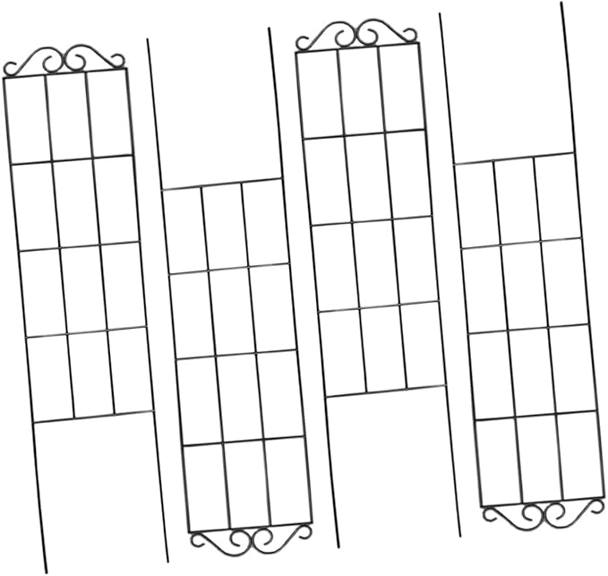 Gatuida 4pcs Metal Climbing Plant Support Trellis Frame for Garden and Home 50x15cm Black Vegetable Trellis for Climbing Vines and Potted Flowers