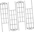 Gatuida 4pcs Metal Climbing Plant Support Trellis Frame for Garden and Home 50x15cm Black Vegetable Trellis for Climbing Vines and Potted Flowers