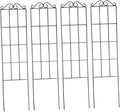 VOSAREA 4pcs Metal Climbing Plant Bracket Trellis Support for Vines Potted Plants Garden Indoor Outdoor 50x15cm Black Climbing Vine Frame