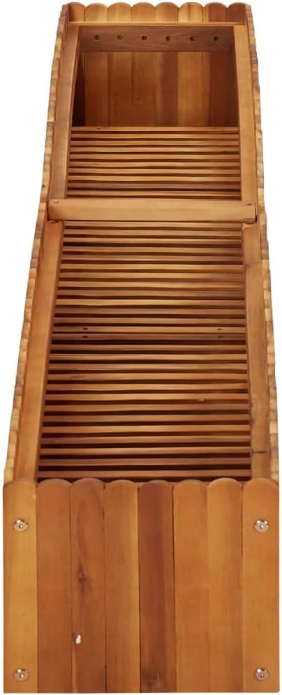 Wooden plantersPlanting Box RacksGardening Decorationsfor BackyardPatio and BalconyGarden Raised Bed 78.7x11.8x9.8 Solid Acacia Wood