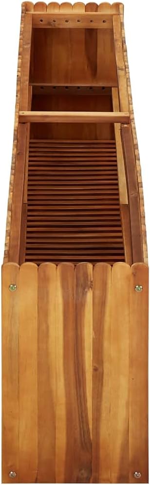 Solid Acacia Wood Garden Raised Bed Planter Box for Vegetables Grass Lawn Yard 78.7x11.8x19.7-386