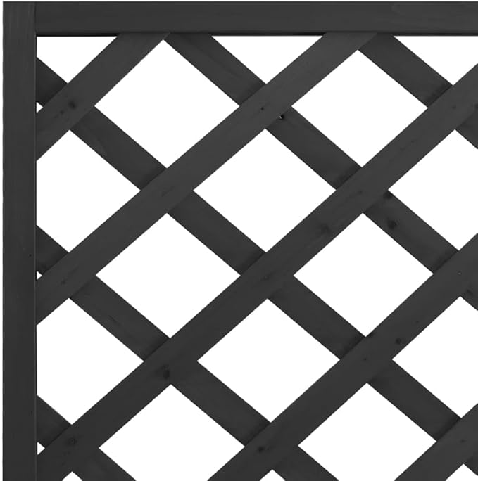 Planter with Trellis Patio planters Standing Planter Gardening Box Raised Flower Bed Suitable for Nursery Orchard Courtyard Corridor Black Solid Wood Fir